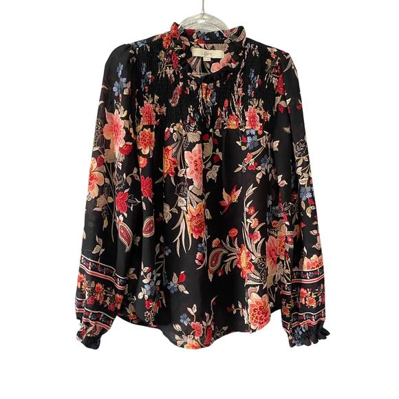 LOFT Tops - Ann Taylor LOFT Paisley Long Sleeve Blouse SIze XS Career Dressy Preppy